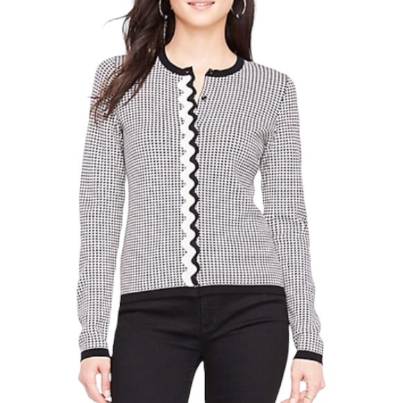 ANN TAYLOR Houndstooth Cardigan. Size Medium - Picture 1 of 8